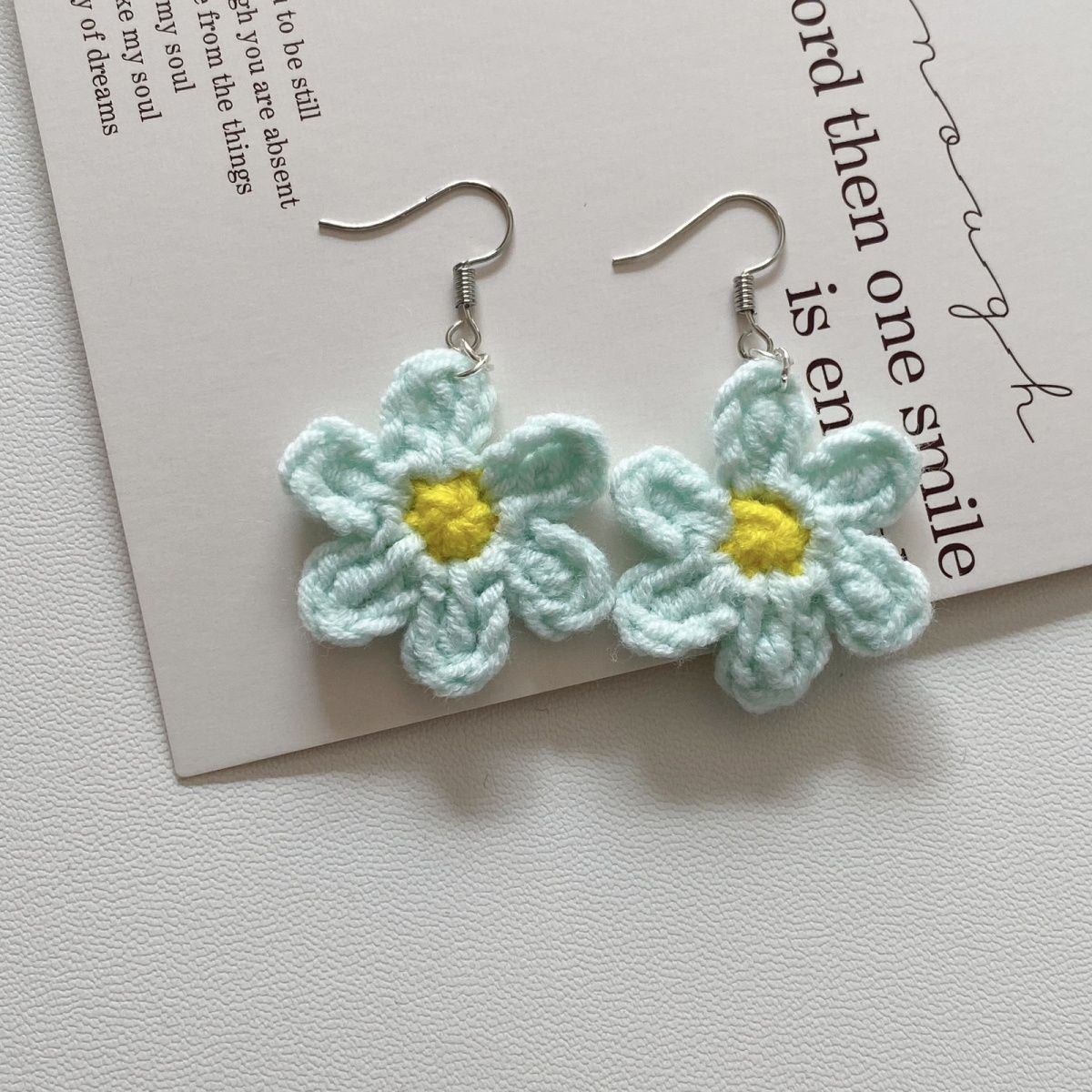 Flower handmade micro crochet earring