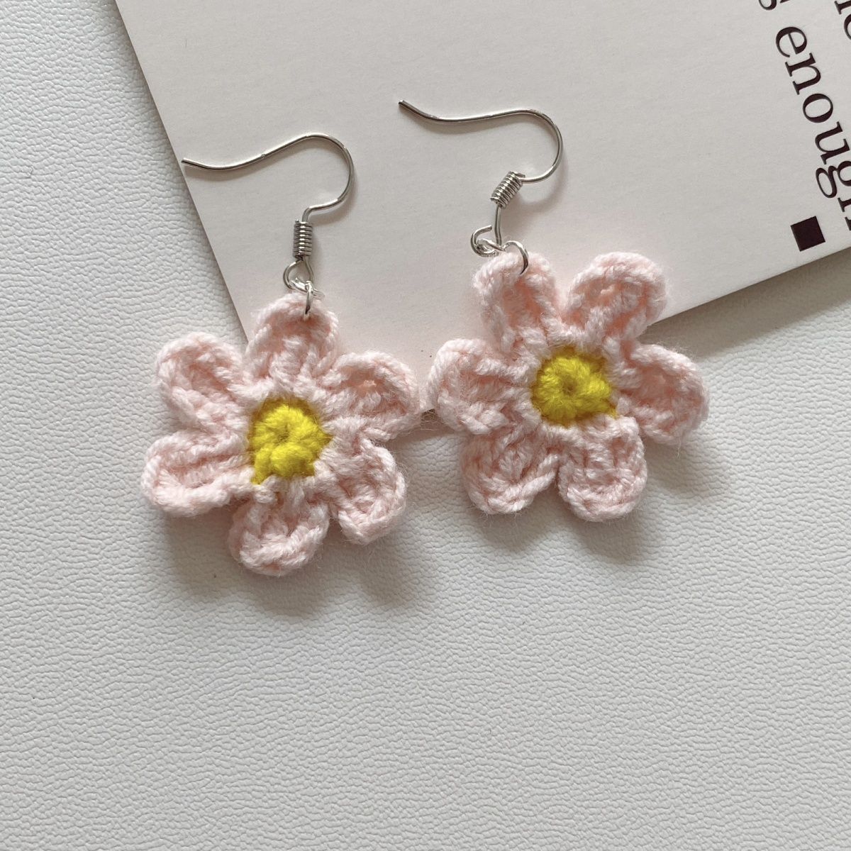 Flower handmade micro crochet earring