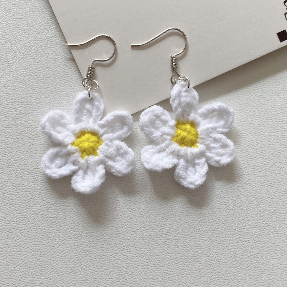 Flower handmade micro crochet earring