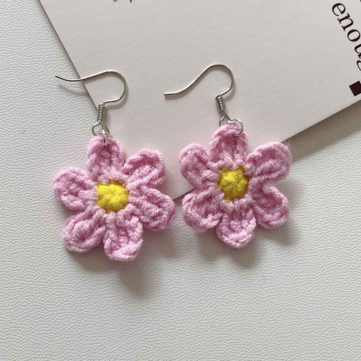 Flower handmade micro crochet earring