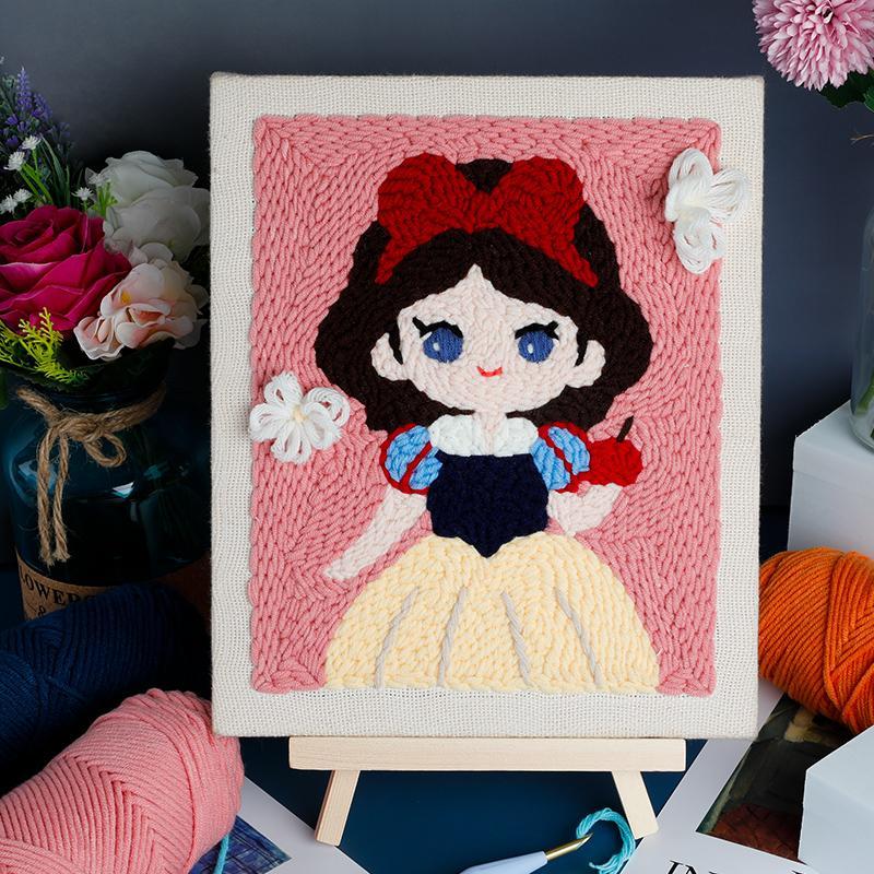 Whitesnow princess punch needle material kits