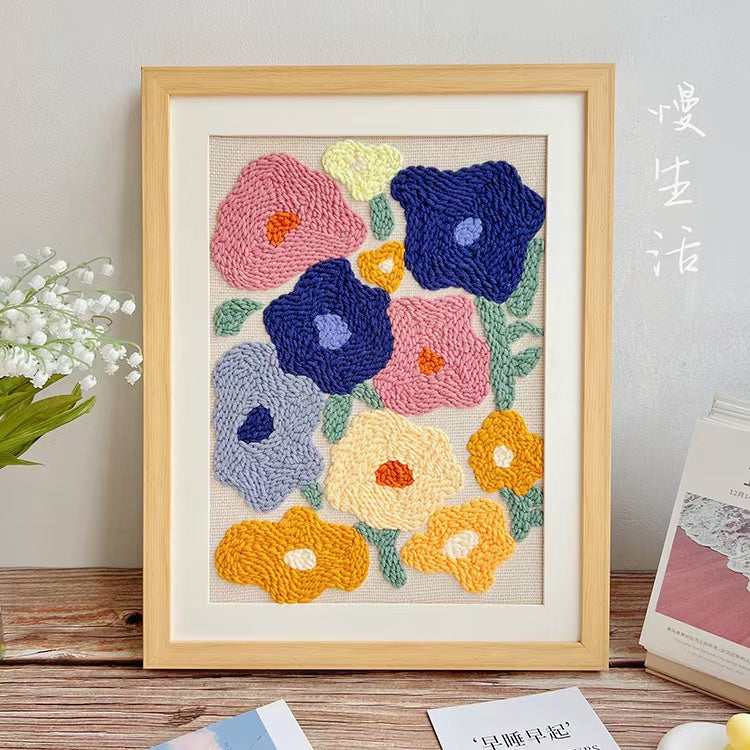 Punch Needle Kit Frame-with Flower Pattern
