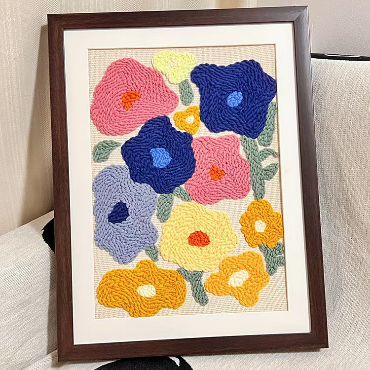 Punch Needle Kit Frame-with Flower Pattern