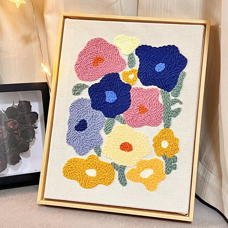 Punch Needle Kit Frame-with Flower Pattern