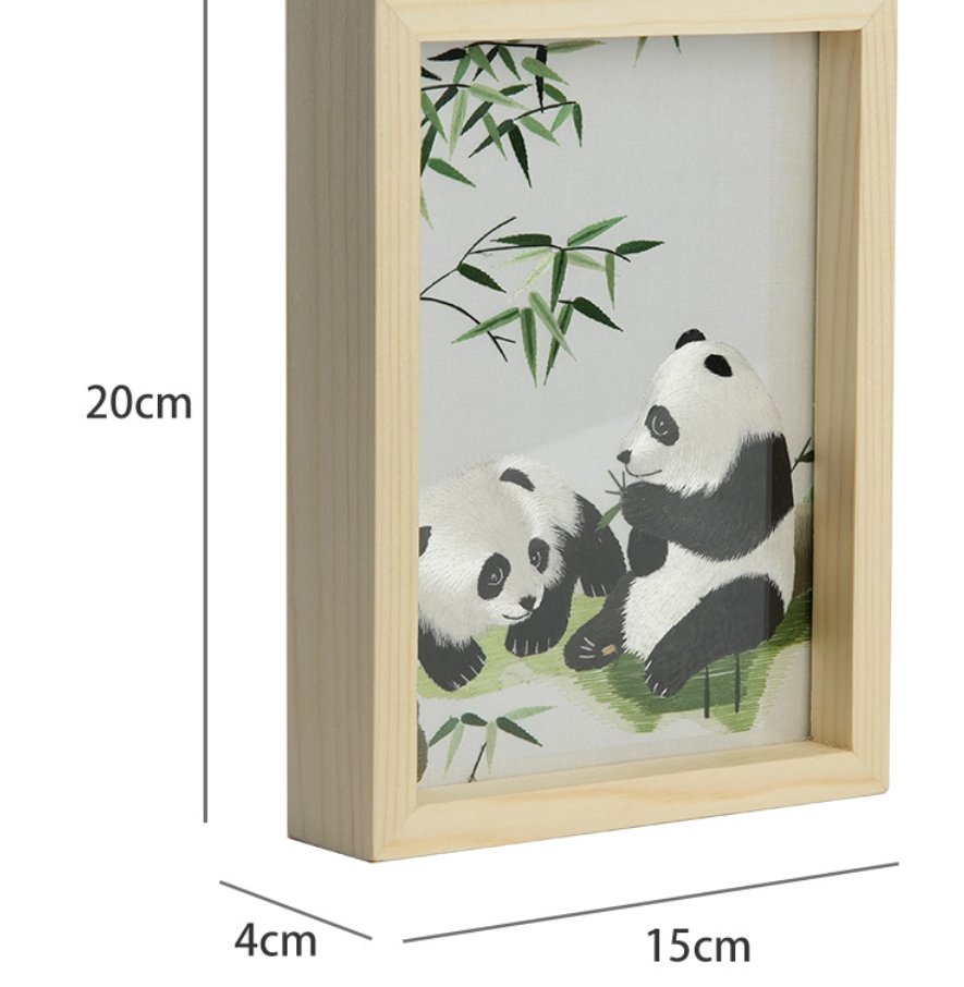 Chinese silk embroidery- panda for table decoration,gift(finished products))