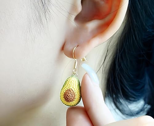 Avocado micro crochet earring