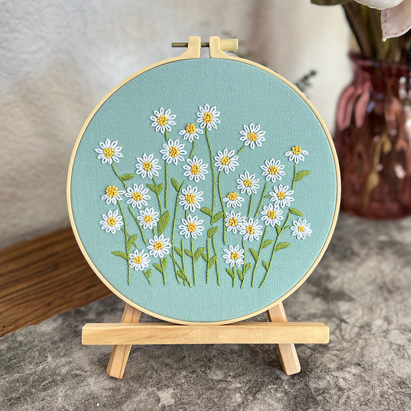 Embroidery kit for beginner,cross stitch embroidery sets with round hoop,thread,fabric,pattern