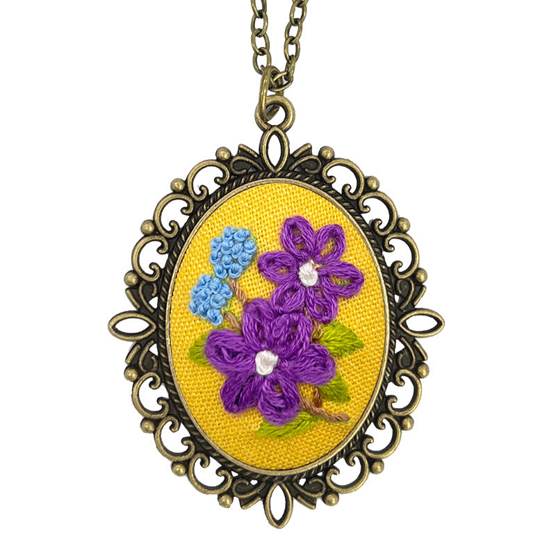 Embroidery necklace material kits or finished product