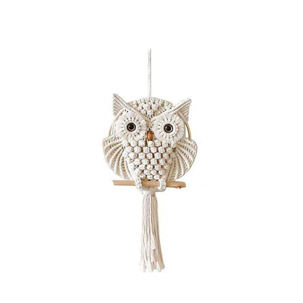 Boho owl handmade weave hanging blanket sennit for home wall decoration