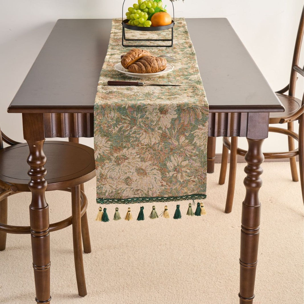 Table runner flower with tissue Ethnic style rectangle for table decoration