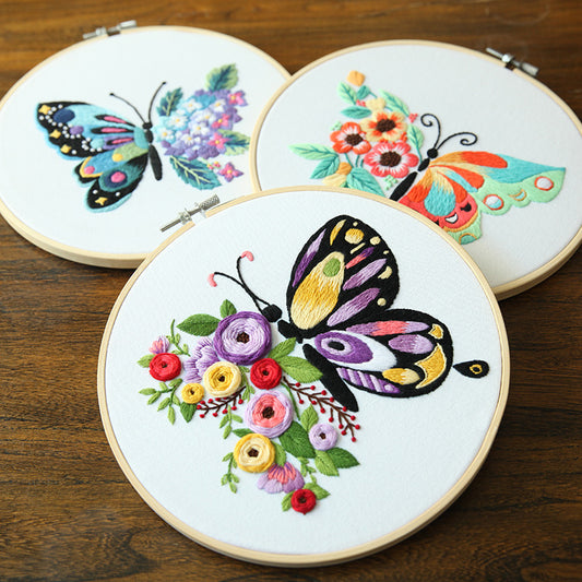 Embroidery butterfly diy handmade material kits
