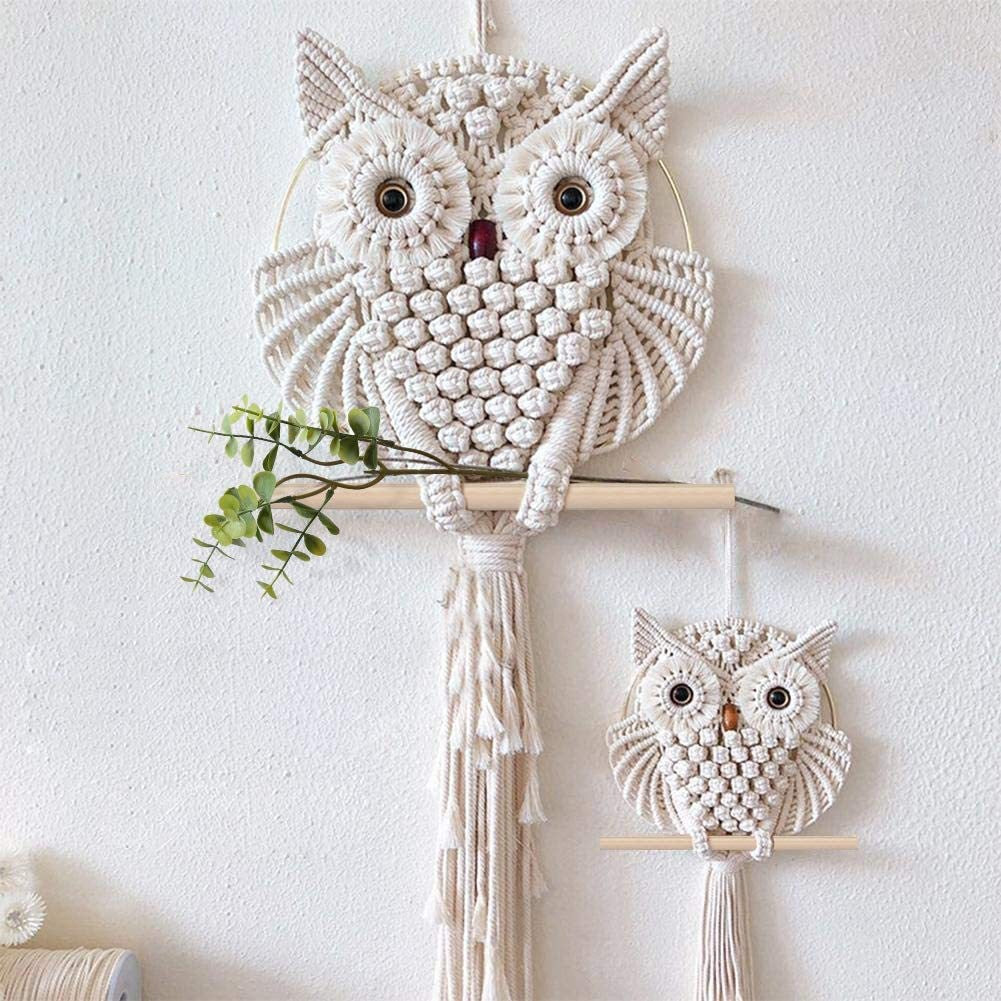 Boho owl handmade weave hanging blanket sennit for home wall decoration