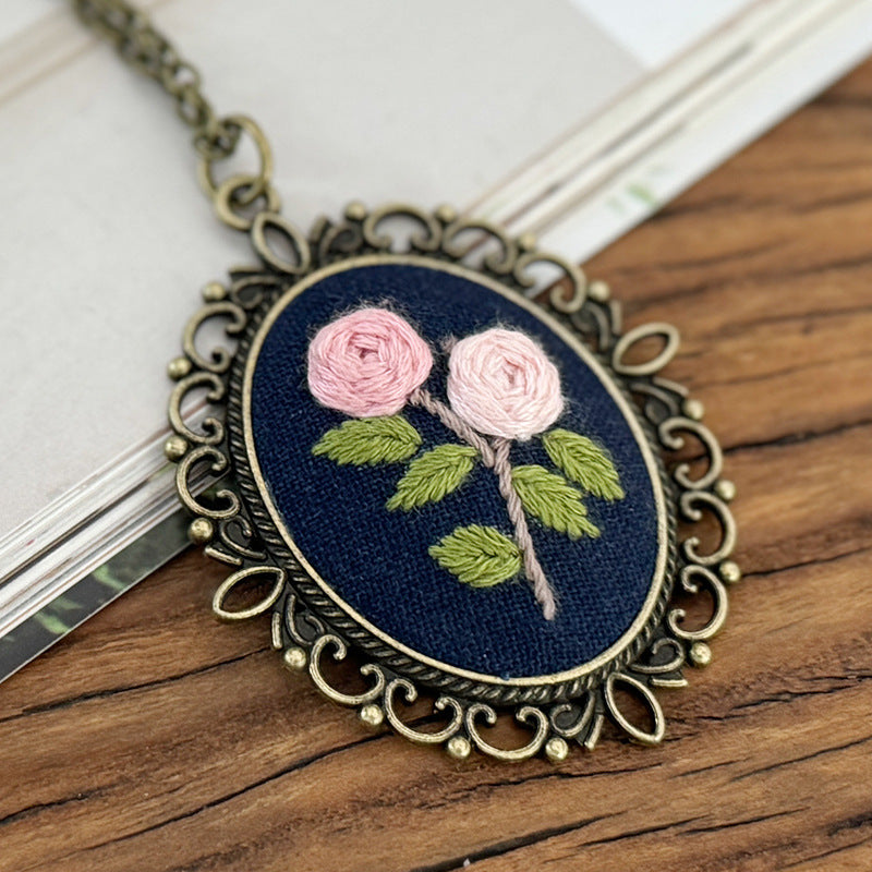 Embroidery necklace material kits or finished product