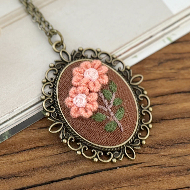 Embroidery necklace material kits or finished product