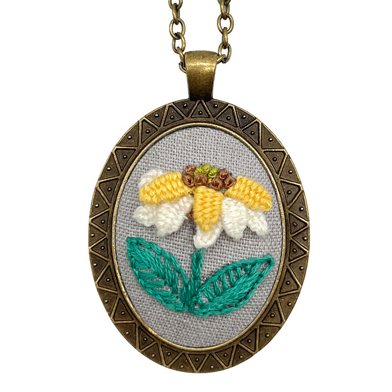 Embroidery necklace material kits or finished product