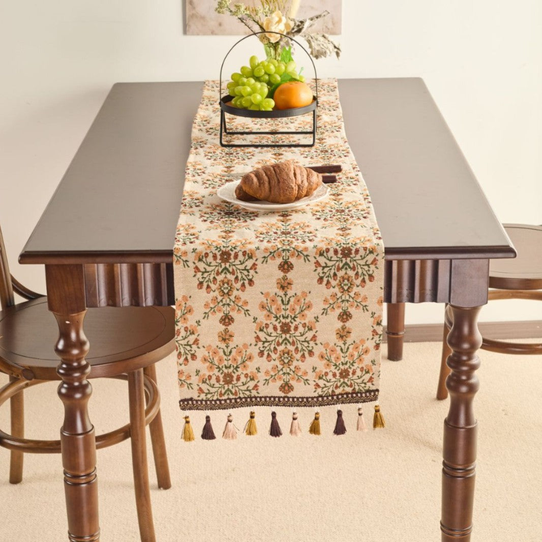 Table runner flower with tissue Ethnic style rectangle for table decoration