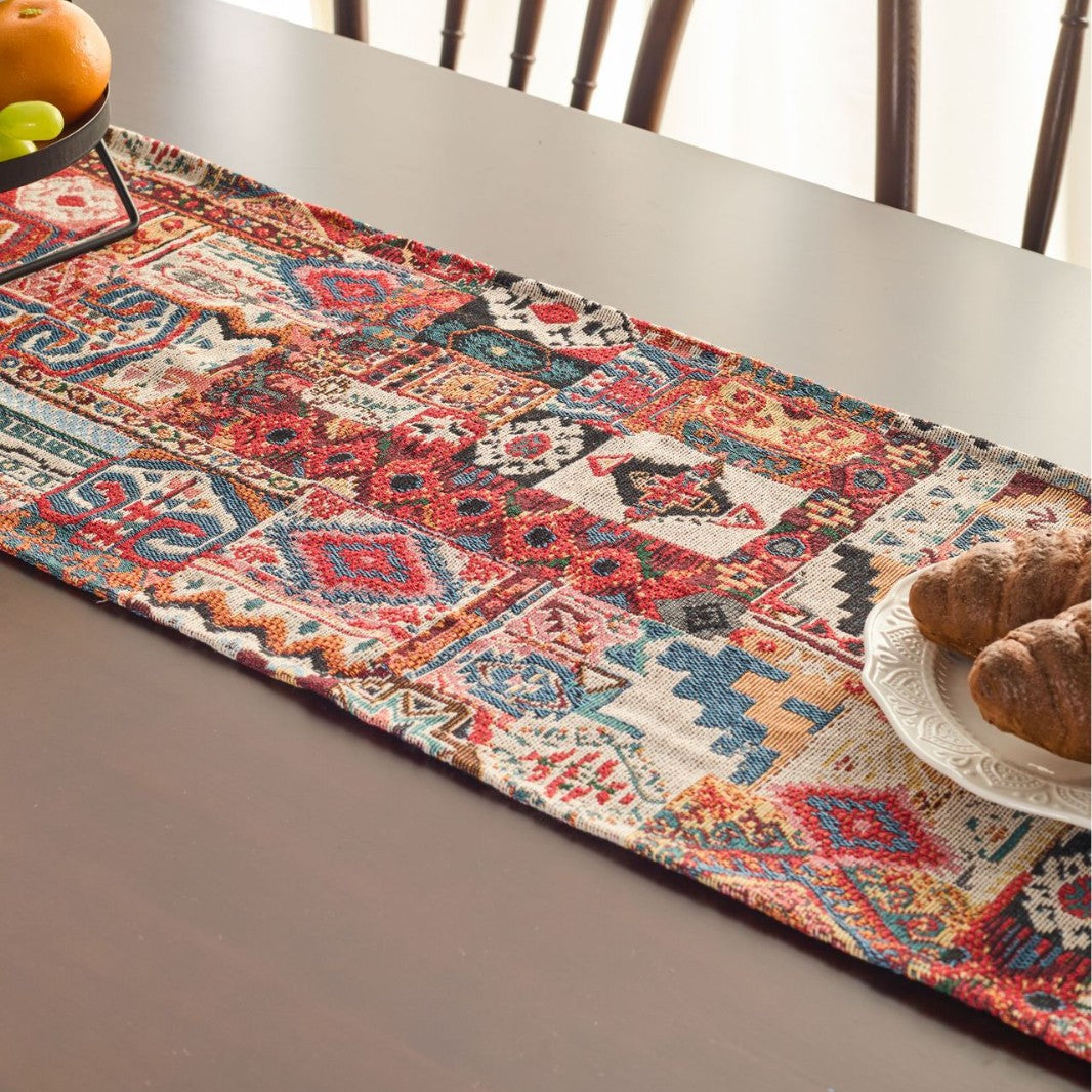 Table runner flower with tissue Ethnic style rectangle for table decoration
