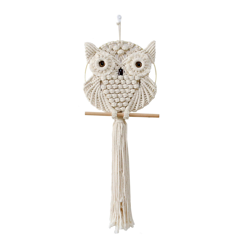 Boho owl handmade weave hanging blanket sennit for home wall decoration