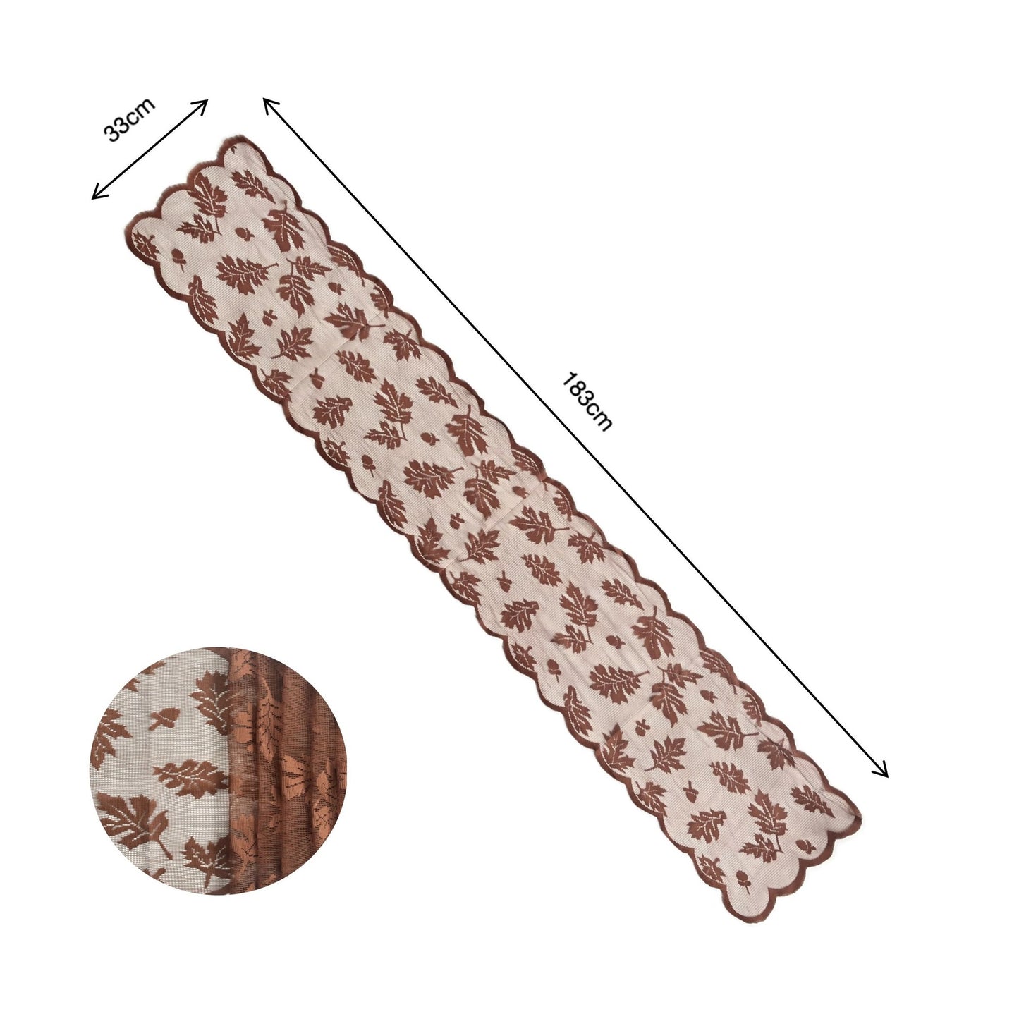 Table runner-Leaves design Brown Thanks giving elegant tablecloth table runner for festival party decoration