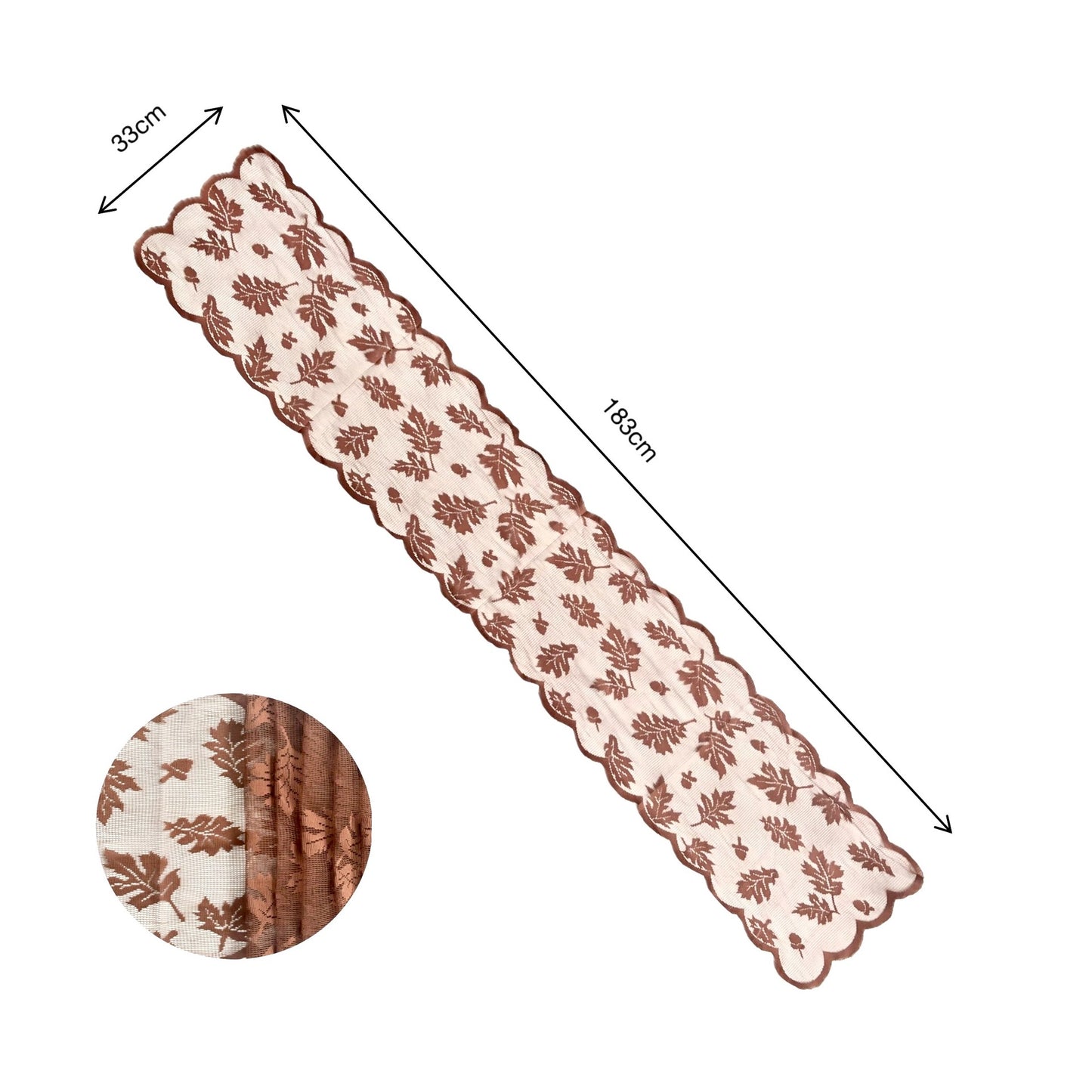 Table runner-Leaves design Brown Thanks giving elegant tablecloth table runner for festival party decoration