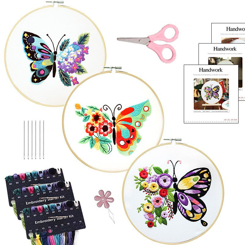 Embroidery butterfly diy handmade material kits