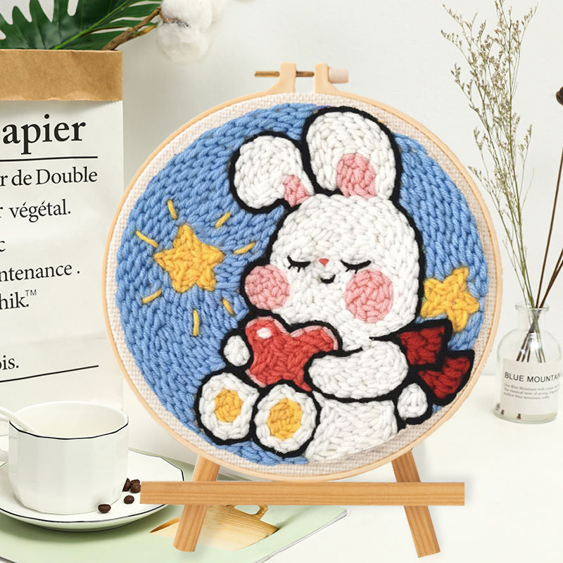 Lovely rabbit punch needle for gift