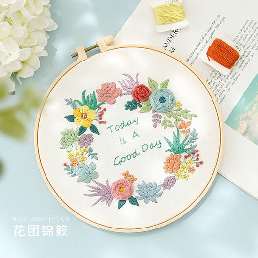 Flower with English letter-Embroidery kits