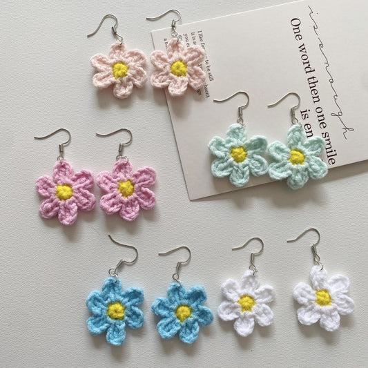 Flower handmade micro crochet earring