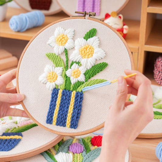 Flower punch embroidery