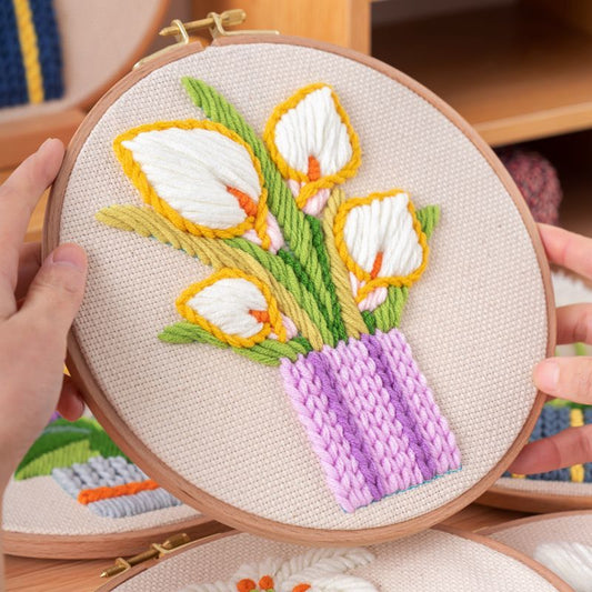 Flower punch embroidery