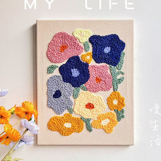 Punch Needle Kit Frame-with Flower Pattern
