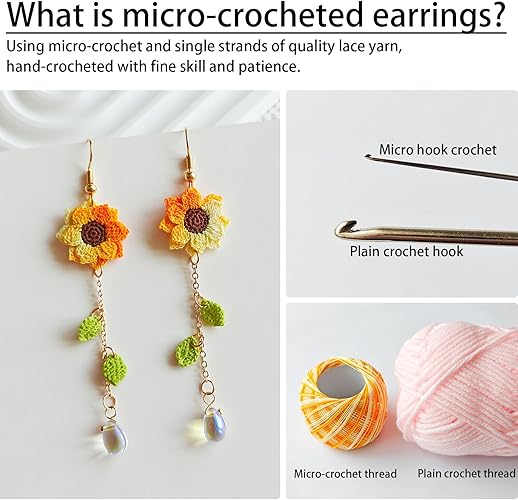 Sunflower crochet earrings