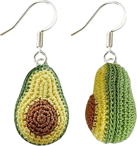 Avocado micro crochet earring