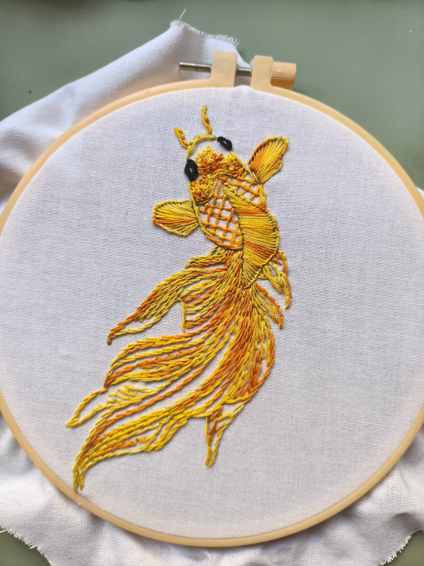 Gold fish embroidery-digital pdf pattern