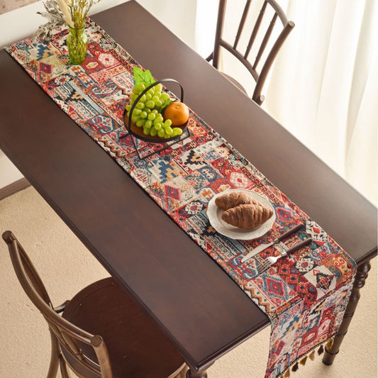 Table runner flower with tissue Ethnic style rectangle for table decoration
