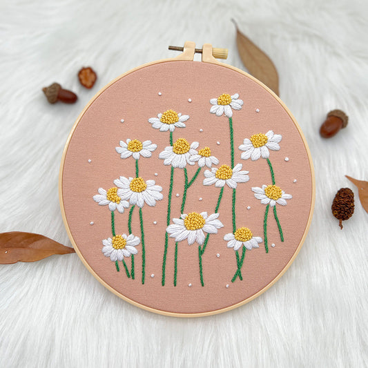 Embroidery kit for beginner,cross stitch embroidery sets with round hoop,thread,fabric,pattern