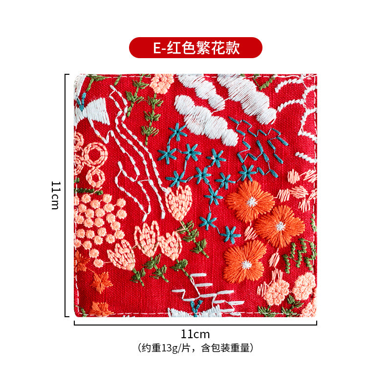 Embroidered coaster