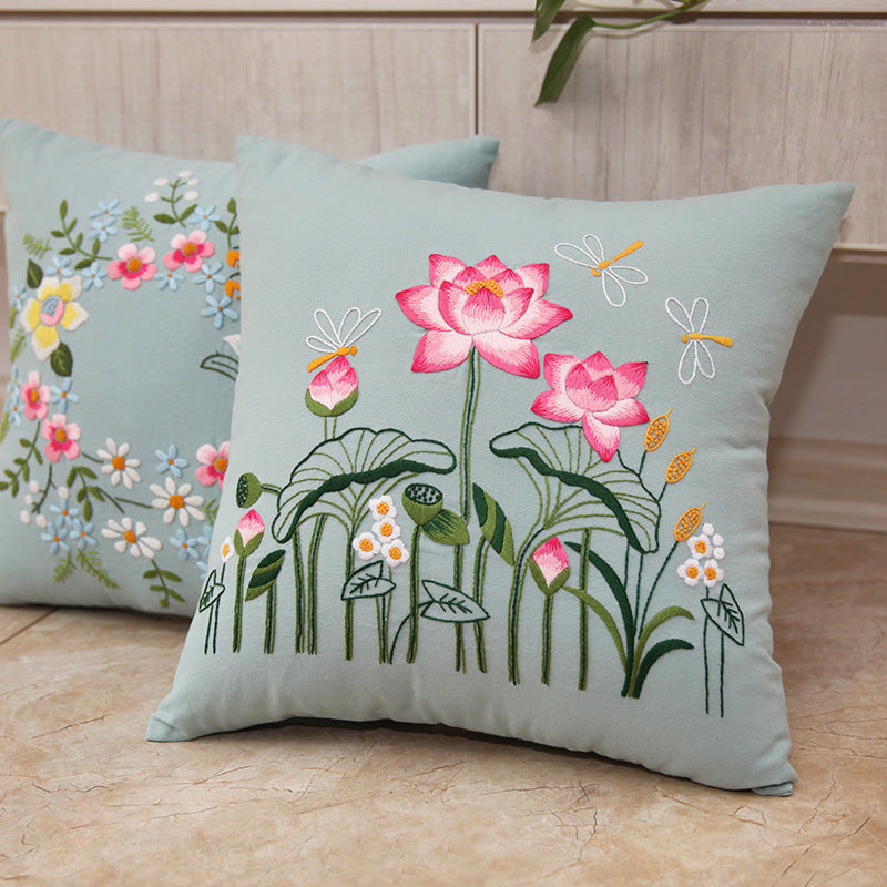 Pillow cushion cover-Embroidery  material kits