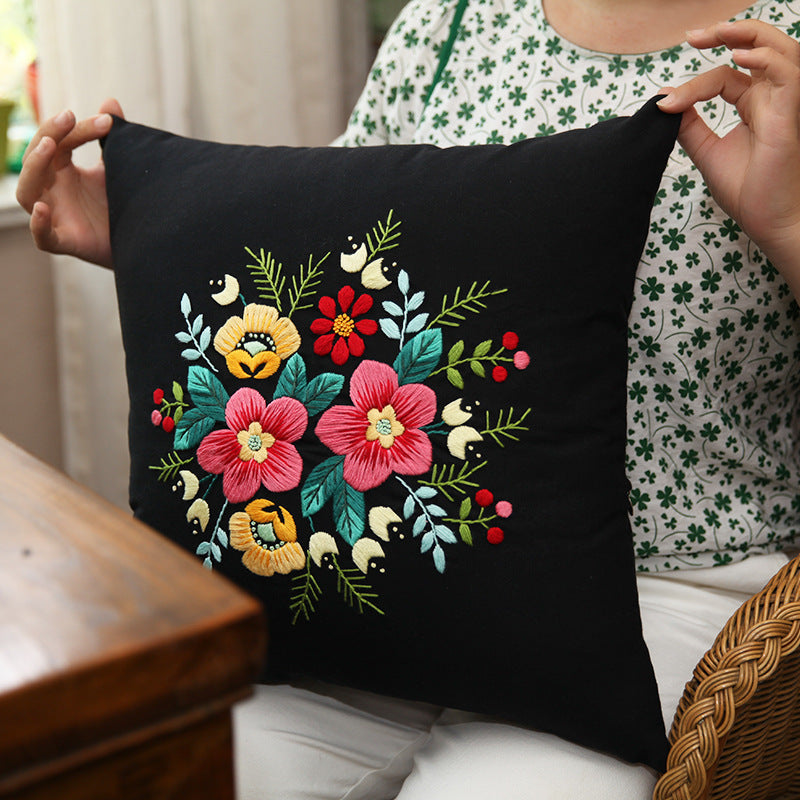Pillow cushion cover-Embroidery  material kits