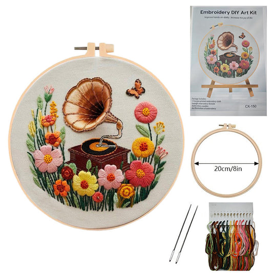 The Embroidery kit -Flowe,bee,Tiger,gramophone