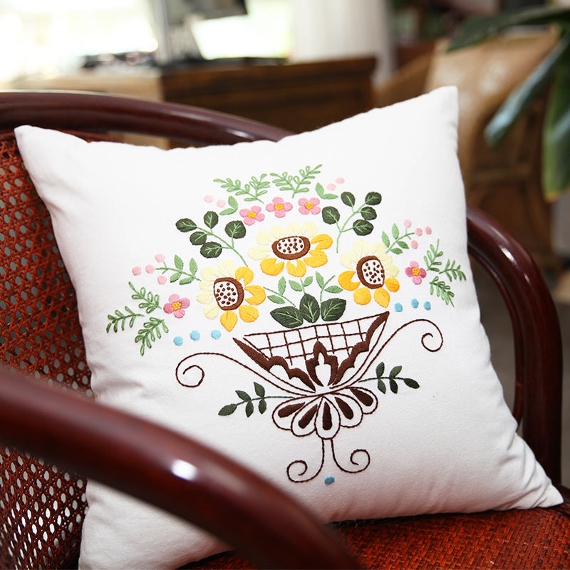 Pillow cushion cover-Embroidery  material kits