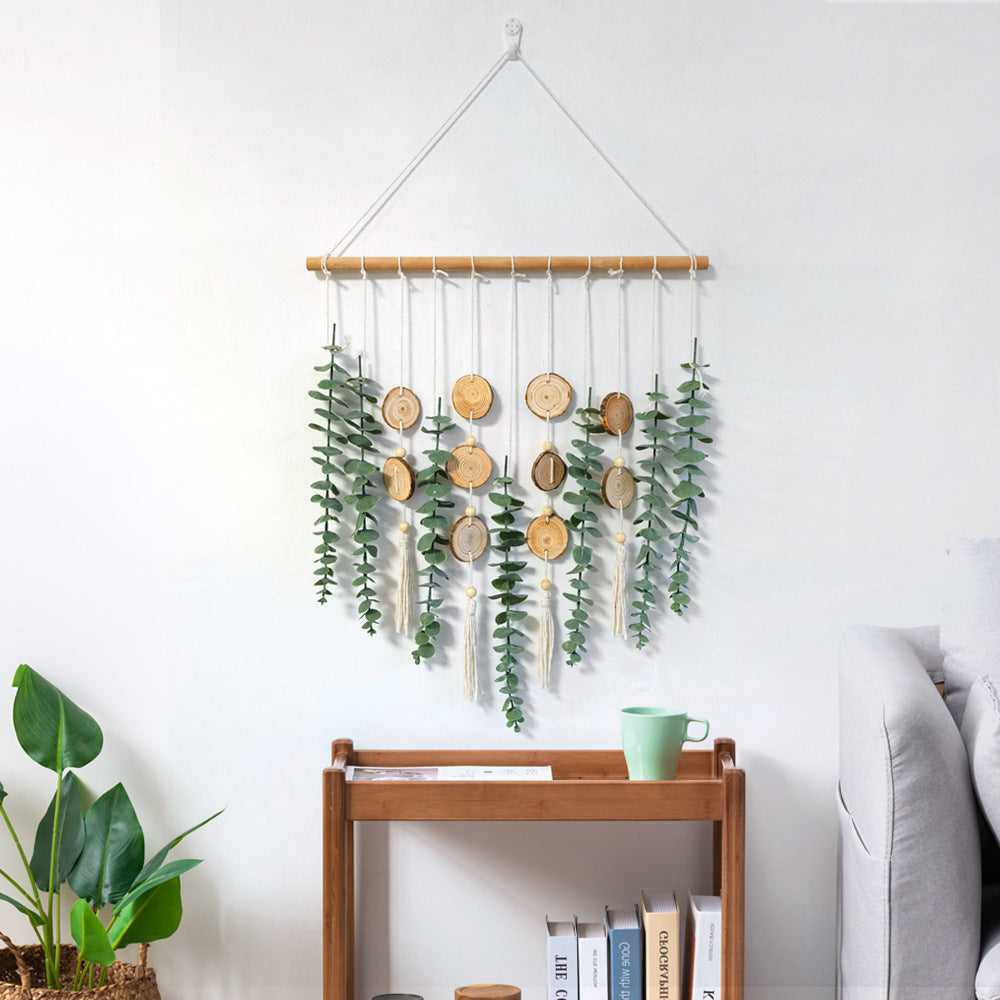 New design Yurika Leaf wall hanging handmade weave hanging blanket for homestay wall decoration