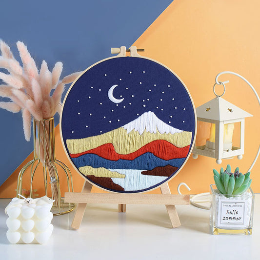 Embrodery kit for beginner-landscape cellection