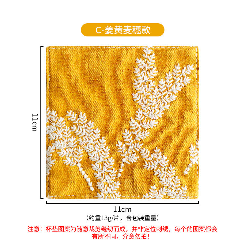 Embroidered coaster