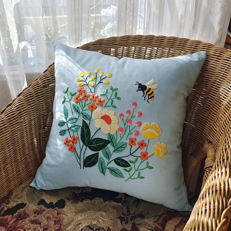 Pillow cushion cover-Embroidery  material kits