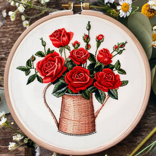 Embroidery kit for adult beginner-rose flower
