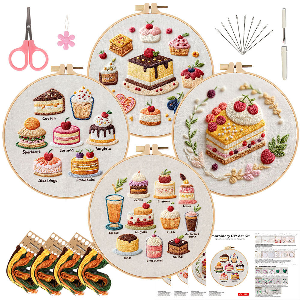 Embroidery kits -food cake series