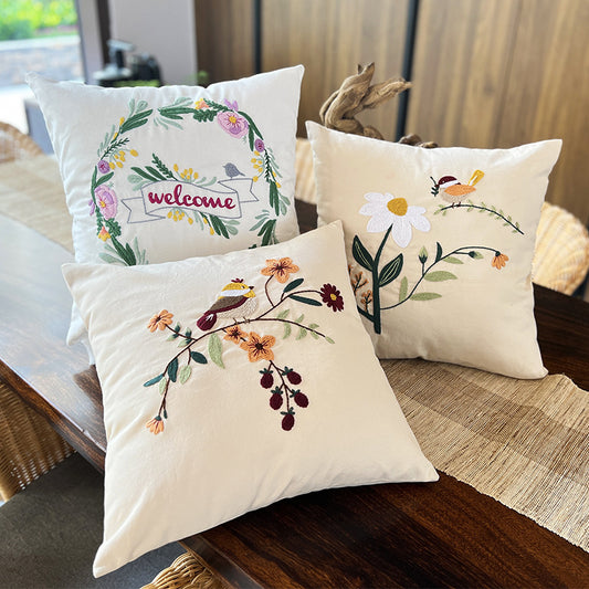 Pillow cushion cover-Embroidery  material kits