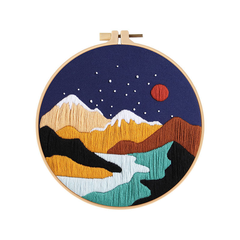 Embrodery kit for beginner-landscape cellection