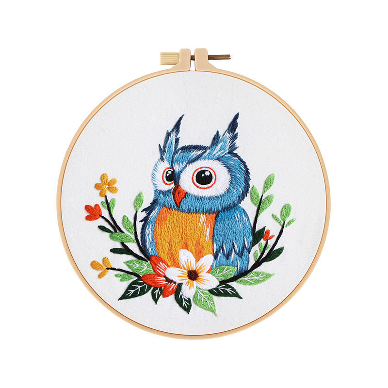 Owl embroidery kits-with thread,hoop,pattern,fabric